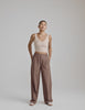 brown straight leg trouser with pockets. 