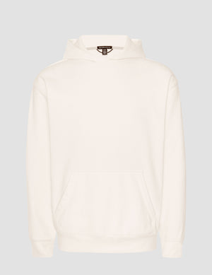white men's fleece hoodie with a kangaroo pocket. 
